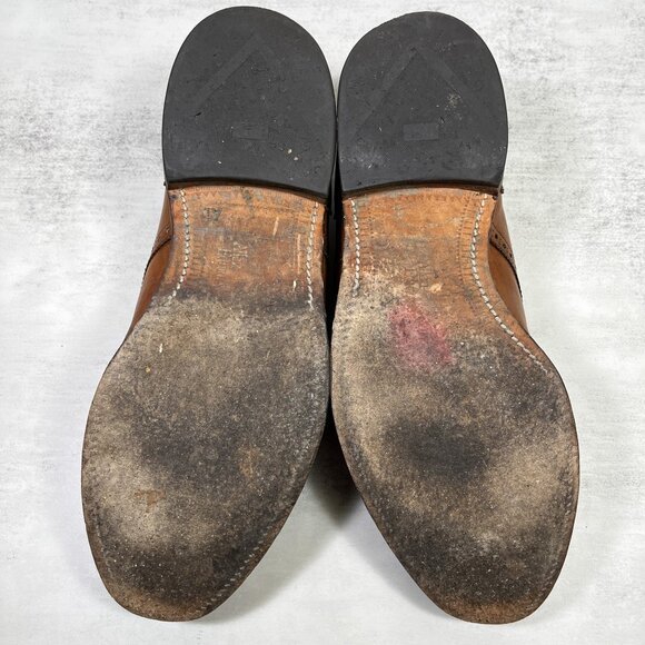 Allen Edmonds Sanford Medallion Brogue Cap Toe Derby Shoes - Men's Size 9 D - Picture 11 of 12